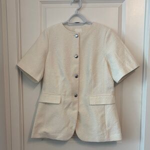 H&M Cream Short Sleeve Blazer
